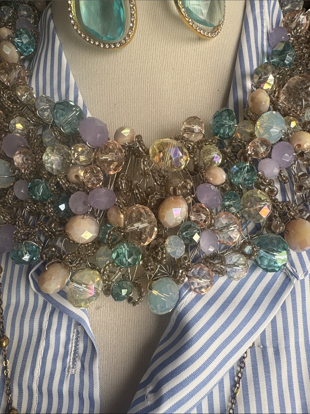 Aldo Multi-Color Statement Beaded Necklace - Women Jewelry